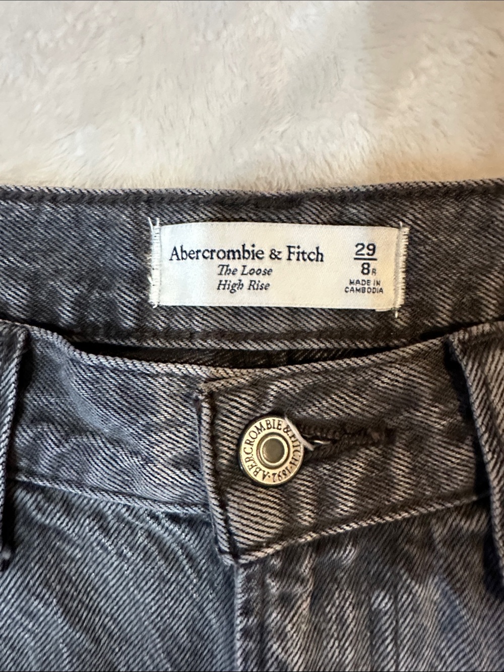 NEW! Abercrombie The Loose High Rise Baggy Jeans 8 Washed Black - Picture 3 of 7